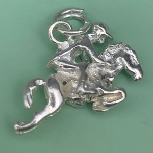 Jockey Horse Racing Sterling Silver Jewelry Charm #vintage #race track